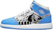 [Jordan] Big Kid's 1 Mid SS Game Winner White/Univ. Blue-Starfish (DR6492 100)