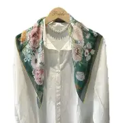 100% Silk Xili yarn scarf Square Shawl Garden Deer Pattern Scarf 65*65cm