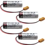 4PC ER17500V 3.6V PLC Battery with Brown Plug for PLC Backup Memory Power Supply