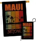 Pray For Maui Hawaii Strong Banner Burlap Wall Decor Room Patio Porch Lawn Ga...
