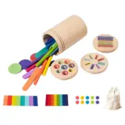 3In1 Wooden Preschool Learning Toy Color Sortinig Shape Matching Game For Kids