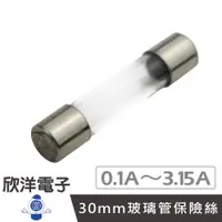 在飛比找蝦皮商城優惠-30mm玻璃管保險絲 0.1A/0.2A//0.4A/0.5