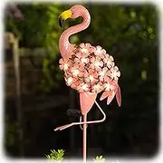 HOMEIMPRO Garden Solar Lights,Flamingo Pathway Outdoor Stake Metal Lights,Waterproof Warm White LED for Lawn,Patio, Courtyard, Mothers Day Gifts for Mom Grandma