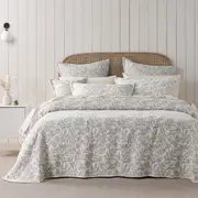Bianca Ameila Stone Jacquard Quilted Foliage Bedspread Set (Single, King Single, Double, Queen, King, Super King) or Accessories
