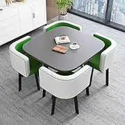 Reception Negotiation Table Set with 4 Chairs - Office Reception Table and Chair Set for Small Conference Room, Coffee Kitchen Dining Table Set for Office Club Room(Square2)