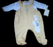 Vintage Carter's Yellow Footed Outfit "If They Could Just Stay Little" 0-3 M NEW