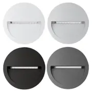 ZAC-4 LED Round Recessed Wall Light in Black/Grey/Silver/White