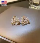 Women 925 Sterling Silver Earrings Studs Elegant Opal Rotate Floral Flowers 0096