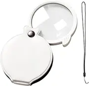 Coin Magnifier - Shatterproof Magnify Glass with Lanyard - 3 Magnification Jewelry Loupe, Foldable Reading Tool for Daily Use