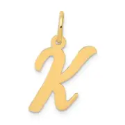 14k Medium Script Letter K Initial Charm Bracelet Necklace