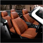12PCS/Set Custom Genuine Leather Seat Covers Compatible for Fiat Punto Accessories Seat Cover 2008-2010 Cars Protectors Styling(Black Brown)