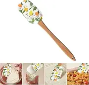 MUFEKUM Silicone Spatula, Heat Resistant Detachable Rubber Spatula with Beechwood Handle, Non-Stick Silicone Scraper Kitchen Utensils for Cooking, Scraping, Baking and Mixing (Lemon)