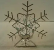 Scott's cool blue silver metal "SNOWFLAKE" tea light holder with 2 candles NIB