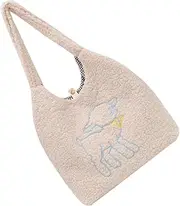 [Alipis] Plush Handbag for Women Large Capacity Storage Tote Bag Single Shoulder Casual Bag for Outdoor Unique Design