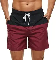 [SILKWORLD] Men's Swimming Surf Board Shorts Mesh Liner(US XS Size-Asian Tag M, Waist 28" - 30", Green)