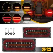 2PCS 6Wires White Red Amber LED Tail Light Sequential Indicator Trailer Utes 4WD