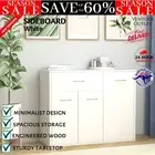 Sideboard Buffet Cabinet Shelf Storage Chest Hallway Table Cupboard White -NEW