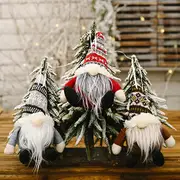 Set of 3 Christmas Gonks Tree Decoration Gift Gnome Christmas Decorations