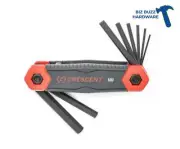 Allen Key set 8 pce Crescent, quality Metric Folding Hex Key