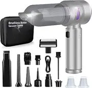 Car Vacuum Cleaner 25000PA High Power - 4 in 1 Cordless Handheld Car Vacuums - Brushless Motor 3 Speed Mini Portable Air Duster Wireless Rechargeable for Home ，Office ，Kitchen ，Car，Pet (Purple Silver)