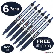 Pilot Precise V5 RT Rolling Ball Pen 13447, Navy Ink, 0.5mm XF Point, Pack of 6