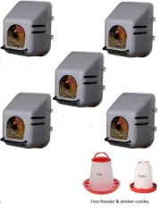 5 Poultry nesting for big birds, feeder & drinker combo