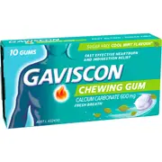 Gaviscon Heartburn & Indigestion Chewing Gum Cool Mint 10 pack