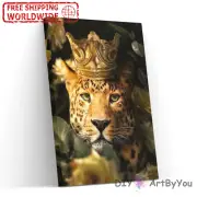 Paint By Numbers Kit King Leopard Animals Nature Adult Wall Beginner Acrylic Kid