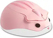 Wireless Mouse Pink Bluetooth Cute Hamster Shape Kawaii Portable Silent Lightweight Quiet Cordless Gaming Mice for PC Laptop Computer Mac iPad Pro MacBook Pro/Air Kids Women Men Gift(No Receiver)