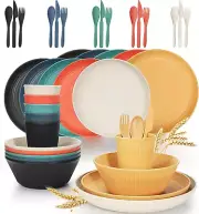 Juego De Platos Y Tazones Para 5 Personas Set 42 Vajilla De Trigo para niños new