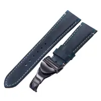 在飛比找蝦皮商城精選優惠-20mm 復古藍色真皮替換腕帶錶帶皮帶環帶手鍊 適用於tud