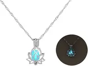 [RTY] Luminous Lotus Flower Necklace for Women Girls Fashion Yoga Lotus Loket Pendant Necklace for Yoga Teachers Lovers
