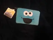 SESAME ST COOKIE MONSTER FLUFFY PENCIL CASE MAKE UP BAG BNWT acc442