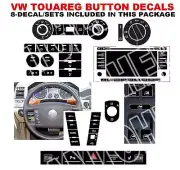 Fits VW Touareg Worn Peeling Button Decal Stickers AC Radio Steering Window kits