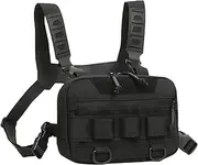 [Ynnhik] Chest Backpack for Running, Chest Backpack for Fly Fishing - Oxford Fabric Chest Bag on the Back with Large | Portable Hiking Chest Bag, Vest Bag for Hiking