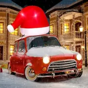 5.9 ft Large Christmas Inflatable Santa Hat for Car Roof Blow Ups Santa Hat C...