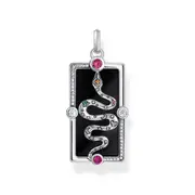 Buy Cosmic Pendant with a snake, black cold enamel and various stones by Thomas Sabo online - THOMAS SABO Australia
