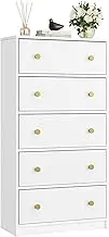 Nicehill Dresser for Bedroom with 5 Drawers,White