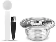 Daseeme Stainless Steel Coffee Capsules Refillable Coffee Capsules with Spoon Brush Replacement for Bialetti Machines