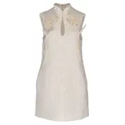 [Self-Portrait] Cream Boucle Flower Motif Mini Dress