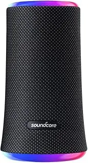 [Soundcore] Flare 2 (20W, 12-Hour Playtime) Wireless Portable IPX7 Waterproof Bluetooth Speaker, 360° Immersive Sound, Music Driven Lightshow, PartyCast (Connect up to 100 Speakers) Black (A3165)