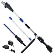 POWERBLADE 20V Cordless Pole Saw & Hedge Trimmer Combo, 8" Chainsaw Pruner & 20"