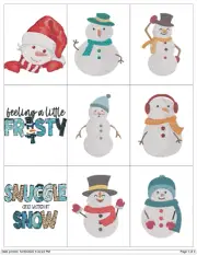 WINTER SNOWMEN AND QUOTES EMBROIDERY MACHINE DESIGNS PES JEF HUS USB