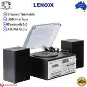Stereo System Turntable Vinyl Cassette Recorder USB CD Bluetooth Record Player