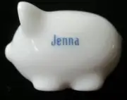 LUCKY PENNY PORCELAIN MINIATURE PIGGY BANK - JENNA