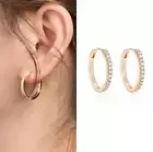 GRA Certified D Color Moissanite Eternity Hoop Earrings For Women S925 Silver