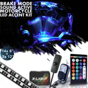 16pc Motorcycle LED Under Glow Light Kit Multi-Colors Neon Strip +Remote Control