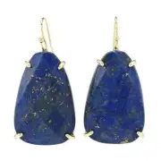Aurelia 18K Gold Plated 32x21mm Fancy Shape Lapis Drop Earrings