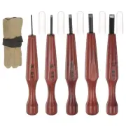 5pcs SKS7 Alloy Tool Steel Flat Knives Wood Chisels Carving Tools Knife Set