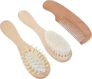 Kisangel 1Set Hair Brush Set Newborn Grooming Brush Kit with Head Scrubber Shampoo Scalp Massage Brush and Flat Comb for Care